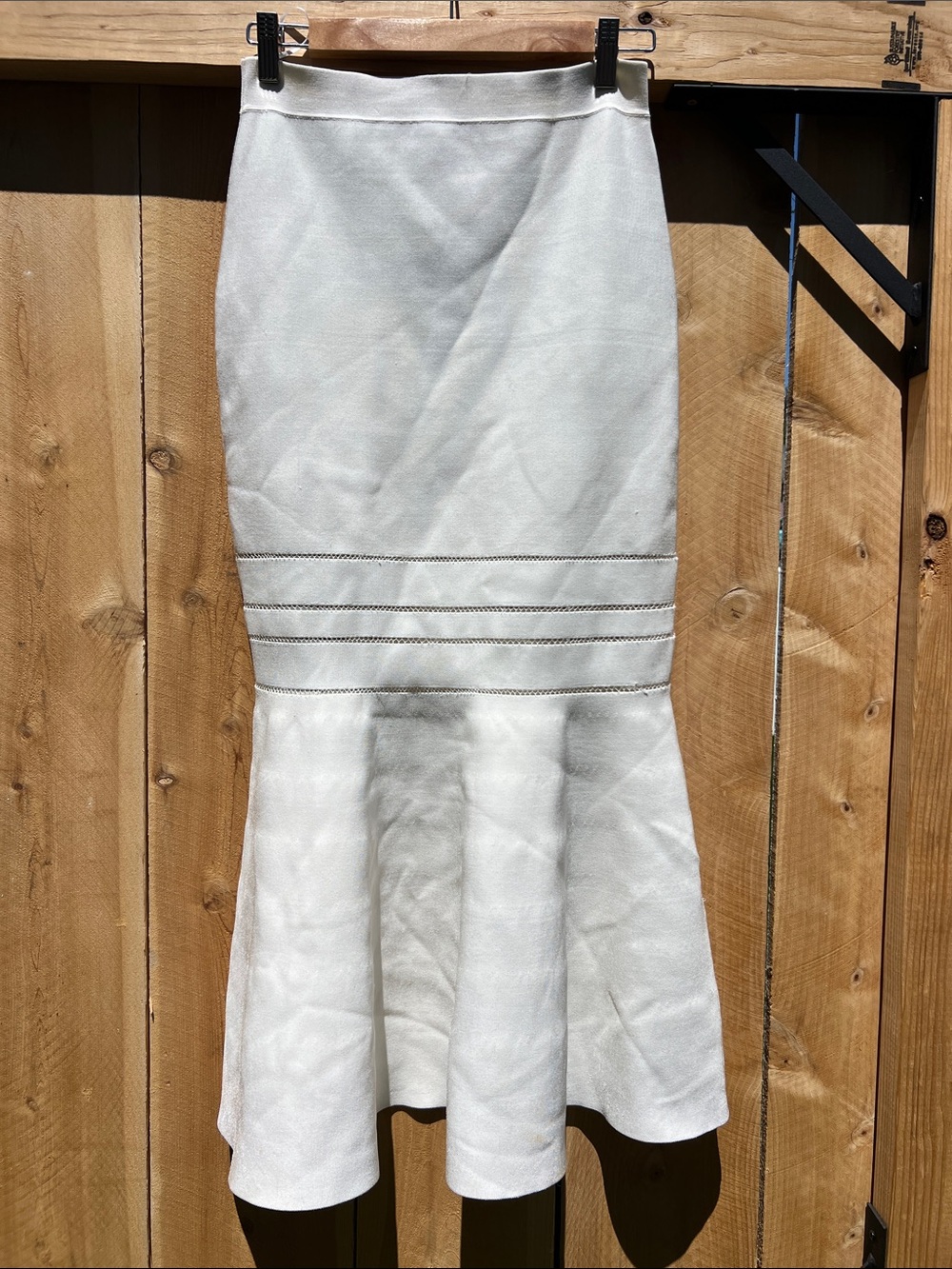 Simkhai S/S 2025 Ivory Pencil Trumpet Skirt Bodycon S/M
